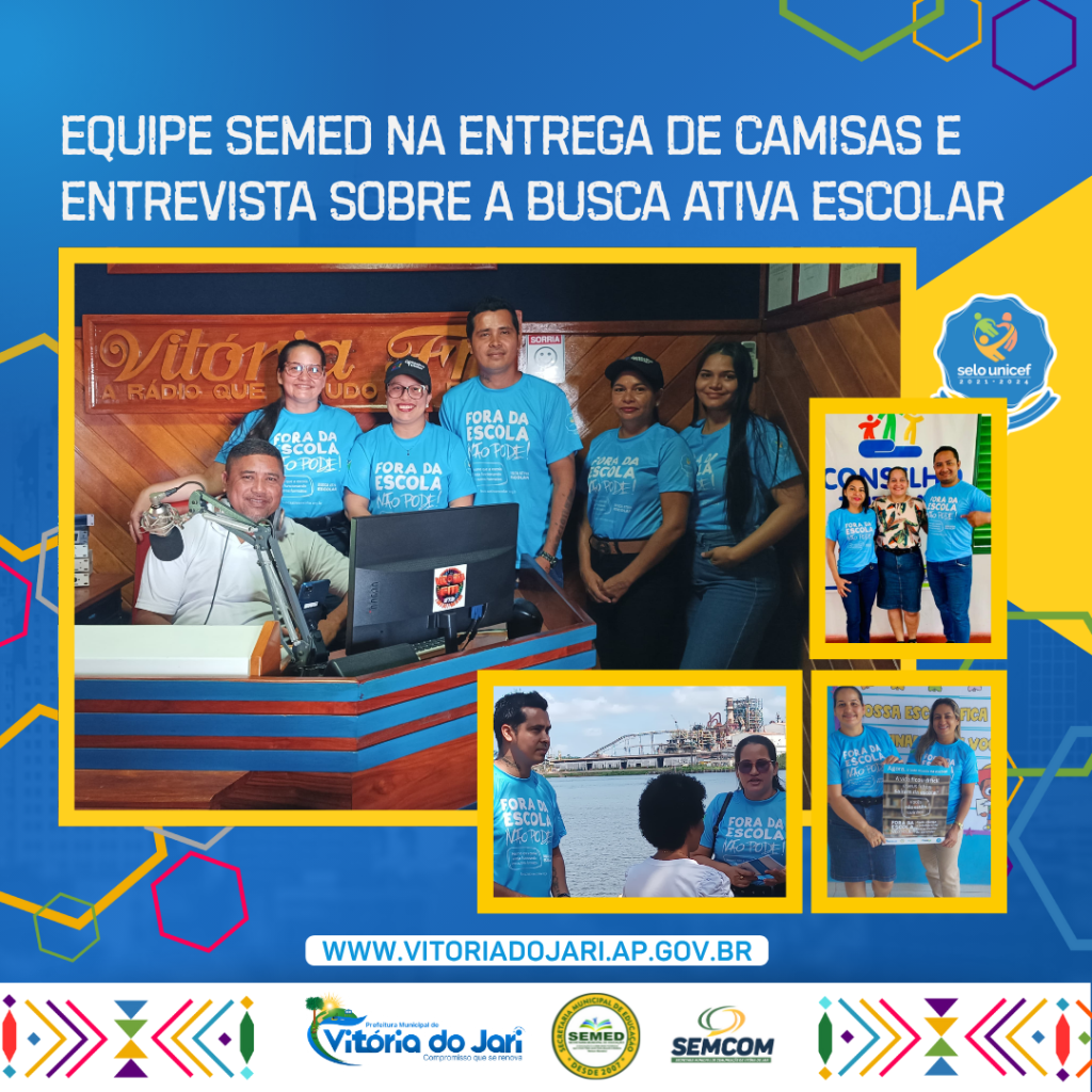 EQUIPE SEMED NA ENTREGA DE CAMISAS E ENTREVISTA SOBRE A BUSCA ATIVA ESCOLAR